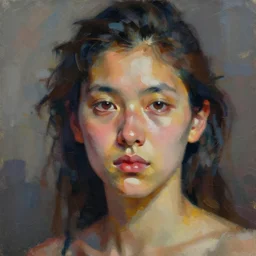 beautiful portrait by henry asencio, masterpiece, brush strokes, vivid