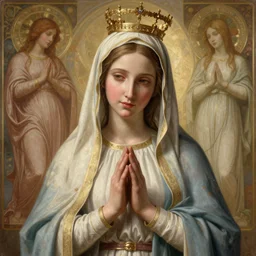 portrait painting of a our lady of fatima, ultra realistic, concept art, intricate details, highly detailed, photorealistic, octane render, 8 k, unreal engine. art by artgerm and greg rutkowski and magali villeneuve and alphonse mucha