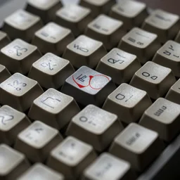 photorealistic vintage mechanical computer keyboard, 8k, closeup macro photography, very very very detailed, hyper realistic