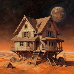 house on mars, acrilic paint, digital, artstation, detailed intricate ink illustration, heavenly atmosphere, digital art, overdetailed art, concept art, complementing colors, trending on artstation, cgstudio, the most beautiful image ever created, dramatic, subtle, details, award winning artwork, beautiful scenery