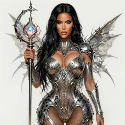 :   Kim Kardashian fantasy, fantasy magic,  , intricate, sharp focus, illustration, highly detailed, digital painting, concept art, jahbu art and Paul lewin and kehinde wiley, masterpiece