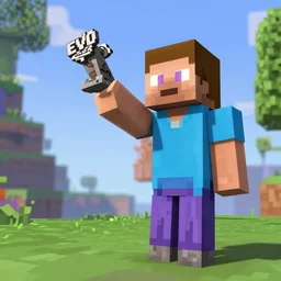 Minecraft Steve winning EVO 2022