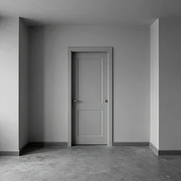 grey room by david lynch style, doors,