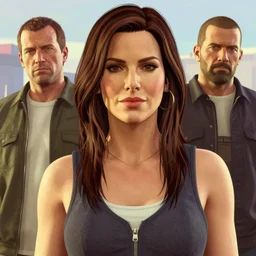 highly detailed portrait sandra bullock in gta v, stephen bliss, unreal engine, fantasy art by greg rutkowski, loish, rhads, ferdinand knab, makoto shinkai and lois van baarle, ilya kuvshinov, rossdraws, tom bagshaw, global illumination, radiant light, detailed and intricate environment