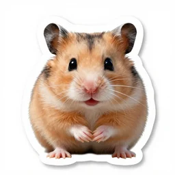 extremely cute and adorable hamster, sticker, high detailed