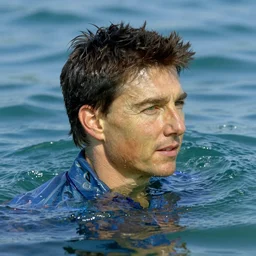 Tom Cruise head over water at sea by Van Gogh