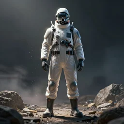 scientist in biohazard suit, fashion, render, volumetric light, artstation, fine details, digital art, symmetrical, dramatic light, particle in air, cinematic shot