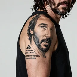 “Keanu reeves giving a tattoo of Keanu reeves to Keanu reeves 8k”