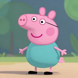 peppa pig, 3D model, unreal engine, cinematic,