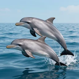 of dolphins in the ocean 3 d render unreal