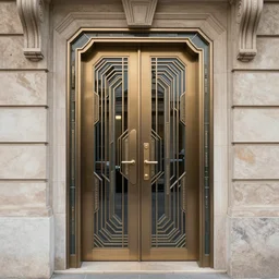 hyper realistic art - deco!!!! sci - fi double door by jordan grimmer, darek zabrocki