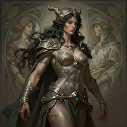 witch, muscular, female, d & d, fantasy, intricate, elegant, highly detailed, digital painting, artstation, octane render, concept art, matte, sharp focus, illustration, hearthstone, art by artgerm and steve argyle and alphonse mucha