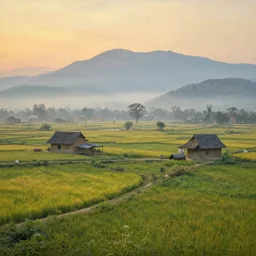 vietnamese countryside at sunrise : : atmospheric, enchanting, landscape, earthporn : : painted by monet