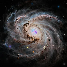 a space nebula of discarded rubbish, junk and other bits and pieces