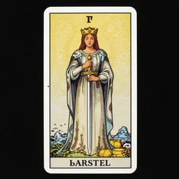 tarot card queen of swords, beautiful enchantress, intricate, elegant, highly detailed,