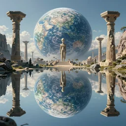 symmetry!! the ancient anunaki looked down upon earth, ancient astronauts, surreal landscape, serene, peace, very detailed, perfect composition, perfect lighting, 4 k, trending on artstation, greg rutkowski, derek zabrocki, jacques - laurent agasse, artgerm