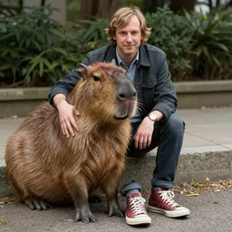 Jordan Peterson with Capybara for shoes