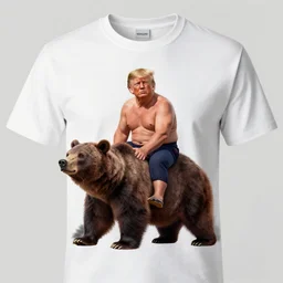 Donalt trump riding a bear shirtless