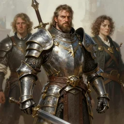 beautiful art portrait depicting a male brute fantasy warrior in full plate armor, rpg portrait, art by artgerm and karol bak and mark brooksjohn william godward and anna dittman