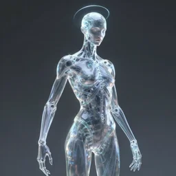 biomechanical lich with transparent skin made of glass, artgerm, wlop, halo, octane render, peter mohrbacher, artstation