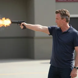 alex baldwin firing a gun on a set