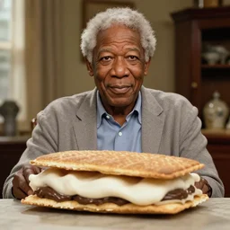morgan freeman as s'mores, ultra realistic, 4 k