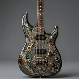 cyberpunk eletric guitar, ornate, intricate, 8 k