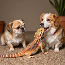 a bearded dragon mixed with a dog
