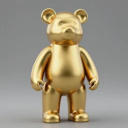 gold statue of a bear mecha, concept art