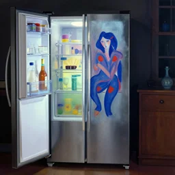 kenmore refrigerator, glowing, painting by matisse