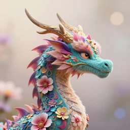 close up profile of a fuzzy, flowery, elegant, kaiju dragon, vibrant colours, highly detailed, bokeh, digital art, alphonse mucha, rhads, ross tran, artstation, artgem, octane render, 1 6 k