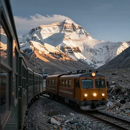 cog train driving up mount everest