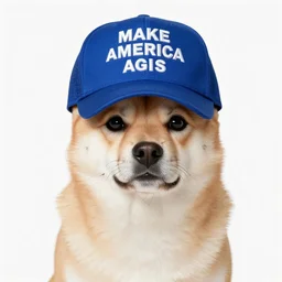 doge with make america great again cap, realistic, 8 k,