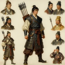 full character of a ancient chinese solider carry a lot of javelins on back, character design, painting by gaston bussiere, katsuya terada, nc wyeth, greg rutkowski, craig mullins, vermeer, frank frazetta, mucha, tom of finland, trending on artstation, jeffery catherine jones