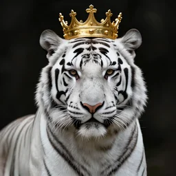 artwork of a white tiger king with gold crown, concept art, super detailed, 4 k hd, trending on artstation, digital painted, low contrast, made by greg rutkowski and viktoria gavrilenko