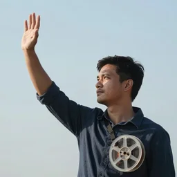 a video reel of a man waving his arm from left to right
