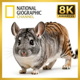 a hybrid between a chinchilla and a tiger, photography, award winning, documentary, wildlife, national geographic channel, discovery channel, 8 k