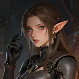 portrait of an elf woman with elf ears wearing a valve index, dramatic lighting, illustration by Greg rutkowski, yoji shinkawa, 4k, digital art, concept art, trending on artstation