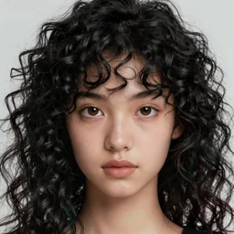 portrait of a young lady with curly black hair round face, big brown eyes, picture, hyperrealistic, focused, detailed, computer painting hyper realistic, ultra detailed, octane render, h. r. giger style, volumetric lighting, 8 k post - production