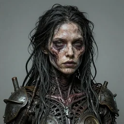 ultra realist intricate detailed horror portrait of a single rugged female, accurate features, industrial, apocalyptic, very intricate details, 8 k resolution, dramatic lighting, artstyle zdzisław beksinski, award winning