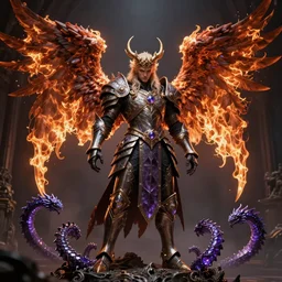gothic fantasy character portrait, avian armor male warlock with burning angel wings, ultra realistic, wide angle, intricate details, amethyst dragon artifacts, sharp focus, highly detailed by peter mohrbacher, hajime sorayama, wayne barlowe, boris vallejo, aaron horkey, gaston bussiere, craig mullins
