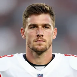 facial portrait of nfl player. quarterback vincent sparo, white backdropped photographed with leica summilux - m 2 4 mm lens, detailed photorealistic face, iso 1 0 0, f / 8, portra 4 0 0