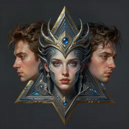digital _ painting _ of _ triangle head _ by _ filipe _ pagliuso _ and _ justin _ gerard _ symmetric _ fantasy _ highly _ detailed _ realistic _ intricate _ port