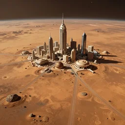 city on the surface of mars, matte painting, beautifully detailed, smooth, epic, by nikolay makovsky