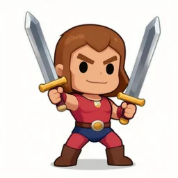 chibi he-man lifting the sword of power, trending on artstation