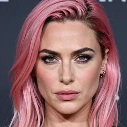 portrait of frowning Gal Gadot cyberpunk pink hairstyle by Mario Testino,   headshot, detailed, award winning, Sony a7R