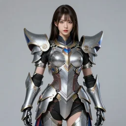 studio portrait of lawful good colorful female holy mecha paladin absurdly beautiful, elegant, young sensual gravure idol, ultrafine hyperrealistic detailed face illustration by kim jung gi, irakli nadar, intricate linework, super sharp focus, bright colors, matte, octopath traveler, unreal engine highly rendered, global illumination, radiant light, intricate environment