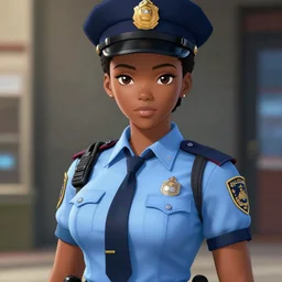 A beautiful young anime African-American dieselpunk policewoman || very anime, fine-face, pretty face, realistic shaded Perfect face, fine details. Anime. realistic shaded lighting poster by Ilya Kuvshinov katsuhiro otomo ghost-in-the-shell, magali villeneuve, artgerm, Jeremy Lipkin and Michael Garmash and Rob Rey