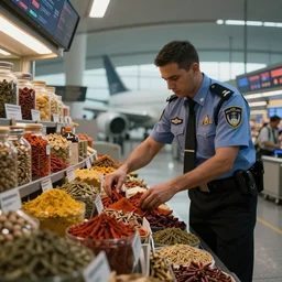 airport authorities seizing spices, apocalyptic, dramatic, hyperdetailed, cinematic lighting, cg society, trending on art station, aesthetic