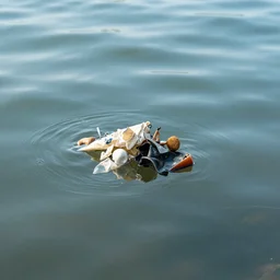photo rubbish in sea